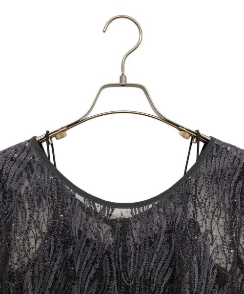 Kaene（カエン）kaene (カエン) スパンコールアネモネドレス ブラック サイズ:36の古着・服飾アイテム