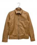 VANQUISHヴァンキッシュ）の古着「ゴートレザージャケット」｜ベージュ