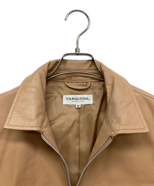 VANQUISH（ヴァンキッシュ）VANQUISH (ヴァンキッシュ) ゴートレザージャケット ベージュ サイズ:Mの古着・服飾アイテム