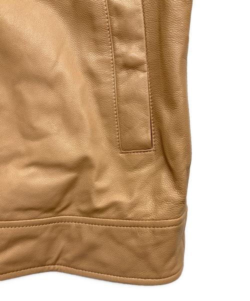 VANQUISH（ヴァンキッシュ）VANQUISH (ヴァンキッシュ) ゴートレザージャケット ベージュ サイズ:Mの古着・服飾アイテム