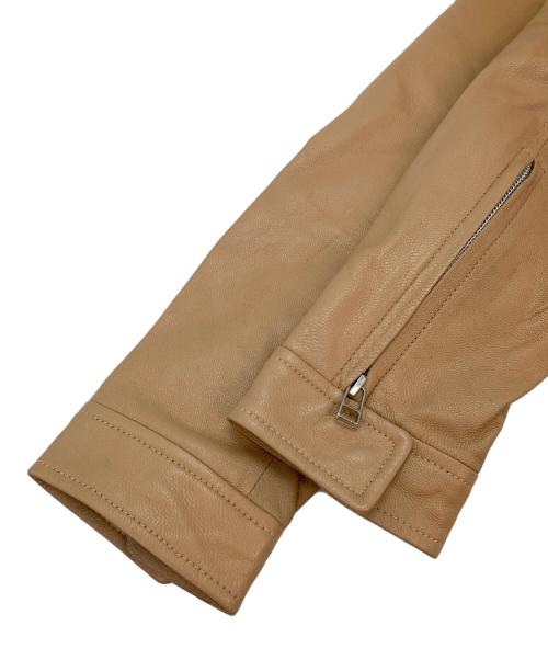 VANQUISH（ヴァンキッシュ）VANQUISH (ヴァンキッシュ) ゴートレザージャケット ベージュ サイズ:Mの古着・服飾アイテム