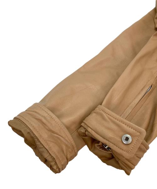 VANQUISH（ヴァンキッシュ）VANQUISH (ヴァンキッシュ) ゴートレザージャケット ベージュ サイズ:Mの古着・服飾アイテム