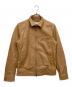 VANQUISH（ヴァンキッシュ）の古着「ゴートレザージャケット」｜ベージュ
