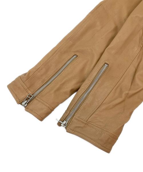 VANQUISH（ヴァンキッシュ）VANQUISH (ヴァンキッシュ) ゴートレザージャケット ベージュ サイズ:Lの古着・服飾アイテム