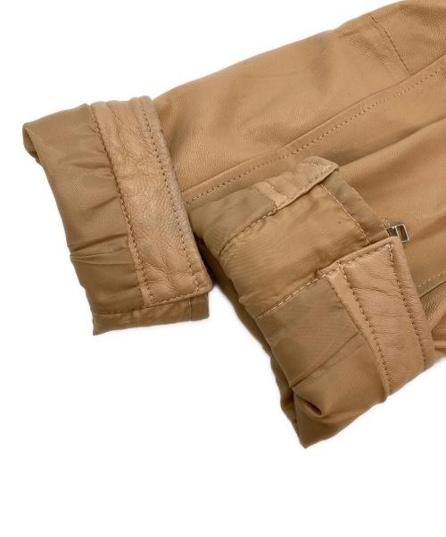 VANQUISH（ヴァンキッシュ）VANQUISH (ヴァンキッシュ) ゴートレザージャケット ベージュ サイズ:Lの古着・服飾アイテム