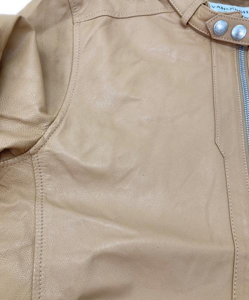 VANQUISH（ヴァンキッシュ）VANQUISH (ヴァンキッシュ) ゴートレザージャケット ベージュ サイズ:Lの古着・服飾アイテム