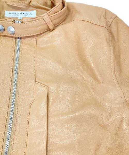 VANQUISH（ヴァンキッシュ）VANQUISH (ヴァンキッシュ) ゴートレザージャケット ベージュ サイズ:Lの古着・服飾アイテム