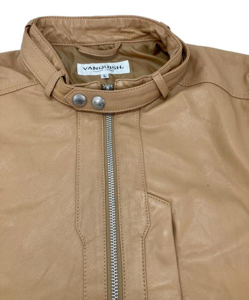 VANQUISH（ヴァンキッシュ）VANQUISH (ヴァンキッシュ) ゴートレザージャケット ベージュ サイズ:Lの古着・服飾アイテム