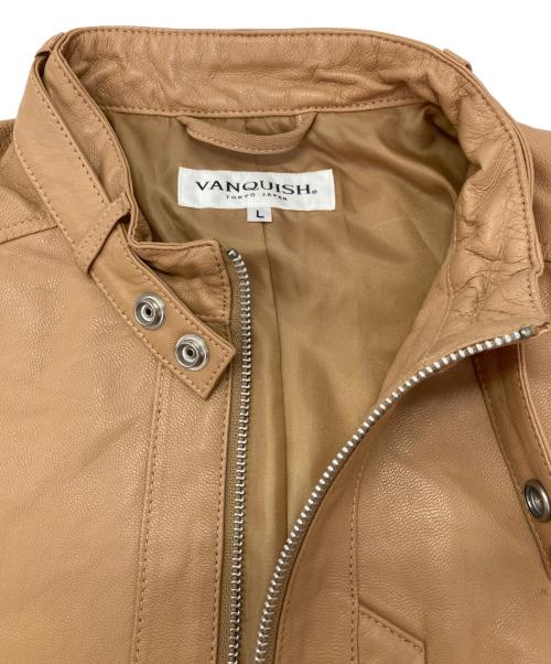 VANQUISH（ヴァンキッシュ）VANQUISH (ヴァンキッシュ) ゴートレザージャケット ベージュ サイズ:Lの古着・服飾アイテム