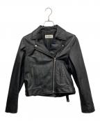 Snidelスナイデル）の古着「ラムレザーダブルライダースジャケット」｜ブラック