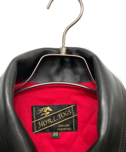 HOR.L.TOGS（ソノタブランド）HOR.L.TOGS (ソノタブランド) ホースレザーライダースジャケット ブラック サイズ:36の古着・服飾アイテム