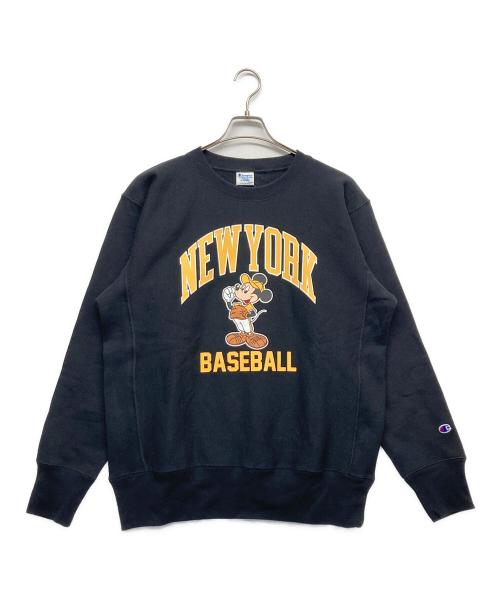 Champion REVERSE WEAVE（チャンピオン リバース ウィーブ）Champion REVERSE WEAVE (チャンピオン リバース ウィーブ) Disney (ディズニー) クルーネックスウェットシャツ ブラック サイズ:XL 未使用品の古着・服飾アイテム