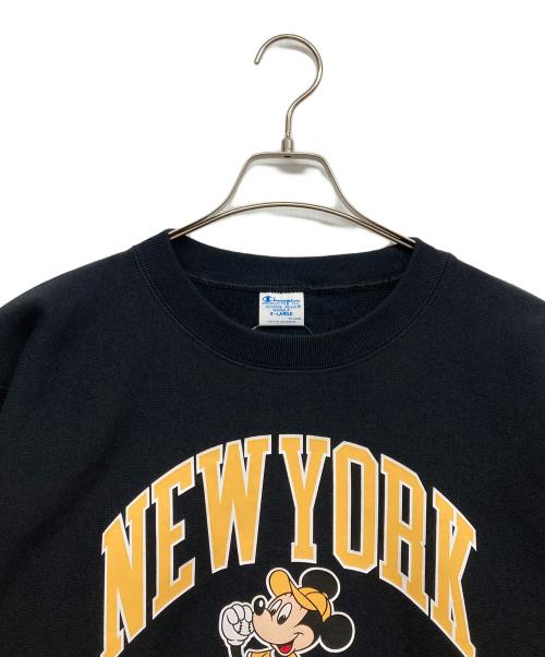 Champion REVERSE WEAVE（チャンピオン リバース ウィーブ）Champion REVERSE WEAVE (チャンピオン リバース ウィーブ) Disney (ディズニー) クルーネックスウェットシャツ ブラック サイズ:XL 未使用品の古着・服飾アイテム