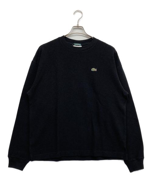 LACOSTE（ラコステ）LACOSTE (ラコステ) JOURNAL STANDARD relume (ジャーナルスタンダード レリューム) 別注 オーバーサイズ ヘビーピケ L/S Tシャツ ブラック サイズ:4 未使用品の古着・服飾アイテム
