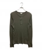 SUNSPELサンスペル）の古着「ロングスリーブ ワッフル ヘンリー」｜カーキ