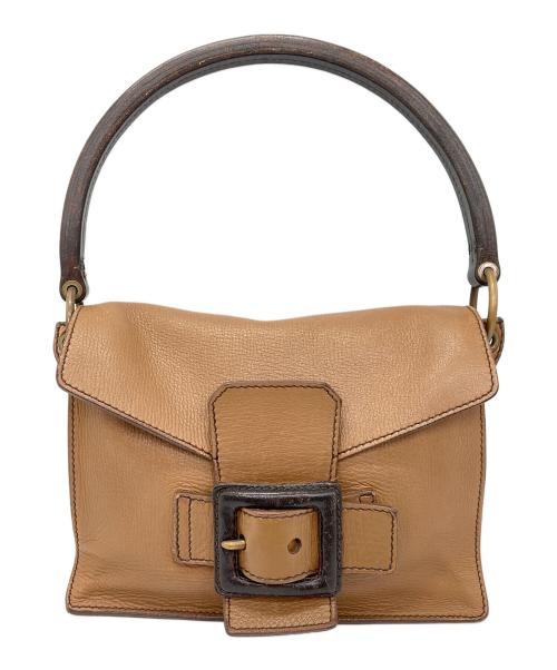 MIU MIU（ミュウミュウ）MIU MIU (ミュウミュウ) レザーワンショルダーバッグ ブラウンの古着・服飾アイテム