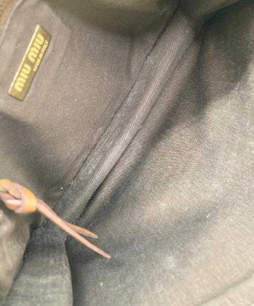 MIU MIU（ミュウミュウ）MIU MIU (ミュウミュウ) レザーワンショルダーバッグ ブラウンの古着・服飾アイテム