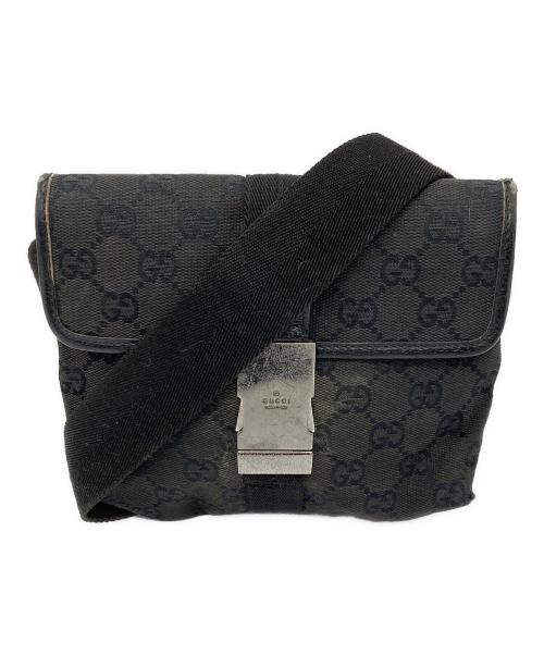 GUCCI（グッチ）GUCCI (グッチ) GGキャンバス ウエストポーチ ブラックの古着・服飾アイテム