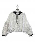 nest Robeネストローブ）の古着「リネンショートスモックブラウス」｜ホワイト