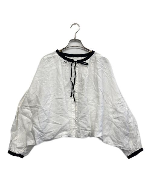nest Robe（ネストローブ）nest Robe (ネストローブ) リネンショートスモックブラウス ホワイト サイズ:Fの古着・服飾アイテム