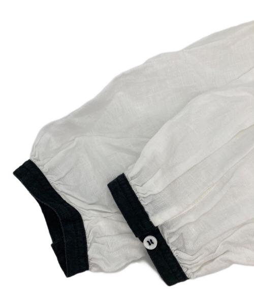 nest Robe（ネストローブ）nest Robe (ネストローブ) リネンショートスモックブラウス ホワイト サイズ:Fの古着・服飾アイテム