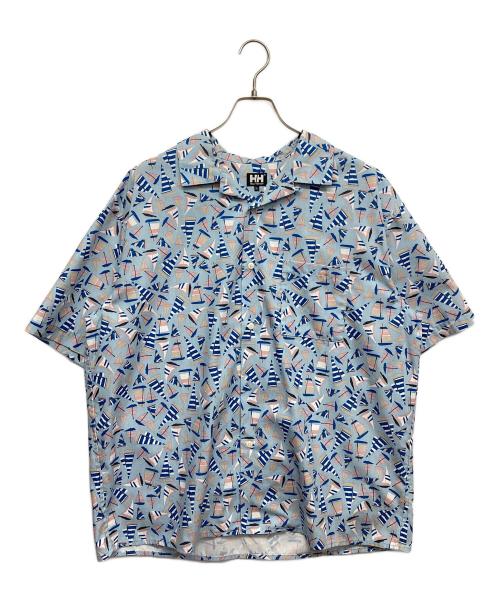 HELLY HANSEN（ヘリーハンセン）HELLY HANSEN (ヘリーハンセン) ショートスリーブヨットプリントシャツ ブルー サイズ:XLの古着・服飾アイテム
