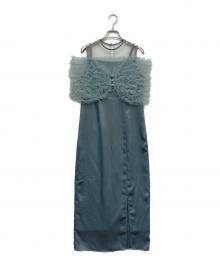 LeJa（レジャ）の古着「チュールフリルビスチェIラインドレス」｜スカイブルー