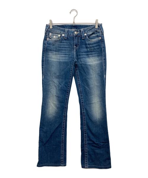 TRUE RELIGION（トゥルー レリジョン）TRUE RELIGION (トゥルー レリジョン) ラインストーンフレアデニムパンツ インディゴ サイズ:W29の古着・服飾アイテム