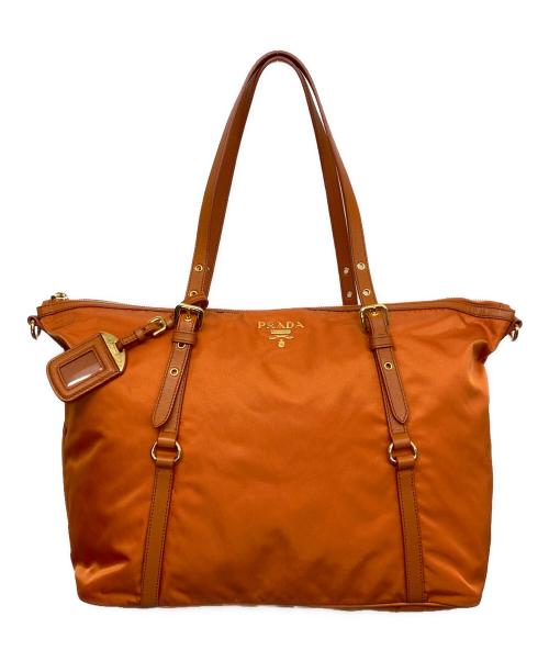PRADA（プラダ）PRADA (プラダ) 2WAYショルダーバッグ オレンジの古着・服飾アイテム