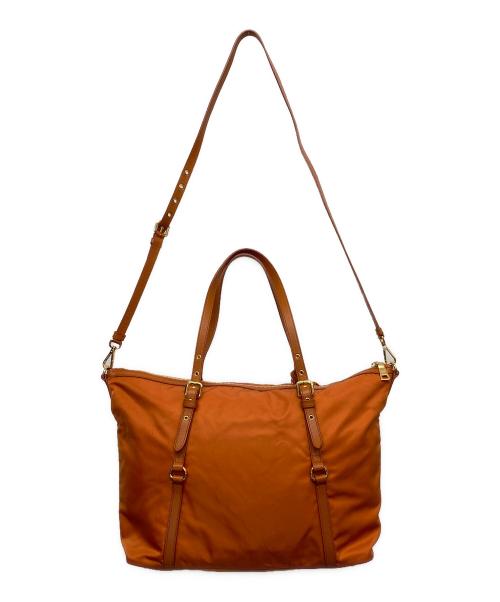 PRADA（プラダ）PRADA (プラダ) 2WAYショルダーバッグ オレンジの古着・服飾アイテム