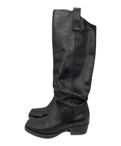GUCCI（グッチ）GUCCI (グッチ) スクエアトゥ チャンキーヒール ロングブーツ ブラック サイズ:38の古着・服飾アイテム