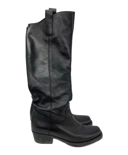 GUCCI（グッチ）GUCCI (グッチ) スクエアトゥ チャンキーヒール ロングブーツ ブラック サイズ:38の古着・服飾アイテム