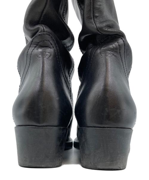 GUCCI（グッチ）GUCCI (グッチ) スクエアトゥ チャンキーヒール ロングブーツ ブラック サイズ:38の古着・服飾アイテム