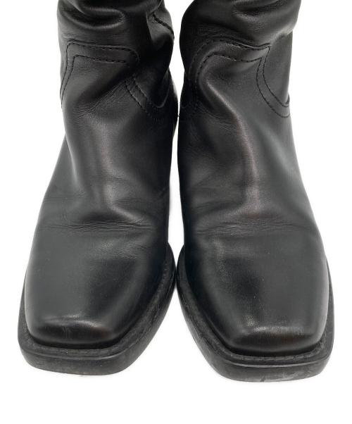 GUCCI（グッチ）GUCCI (グッチ) スクエアトゥ チャンキーヒール ロングブーツ ブラック サイズ:38の古着・服飾アイテム