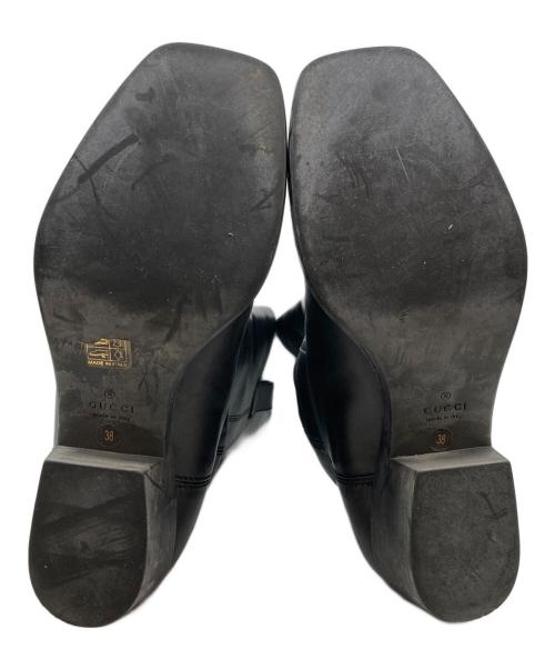 GUCCI（グッチ）GUCCI (グッチ) スクエアトゥ チャンキーヒール ロングブーツ ブラック サイズ:38の古着・服飾アイテム