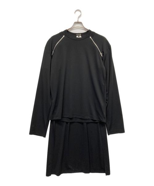 COMME des GARCONS HOMME PLUS（コムデギャルソンオムプリュス）COMME des GARCONS HOMME PLUS (コムデギャルソンオムプリュス) ポリエステル ダブルジップカットソー ブラック サイズ:L 未使用品の古着・服飾アイテム