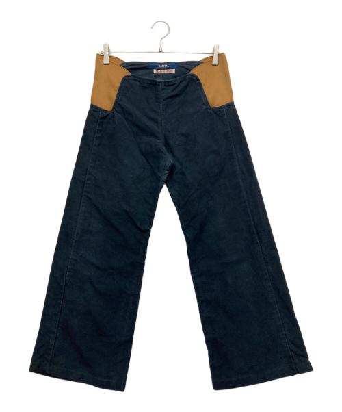 KAPITAL（キャピタル）KAPITAL (キャピタル) ウエストサイドゴム切替ワイドパンツ ネイビーの古着・服飾アイテム