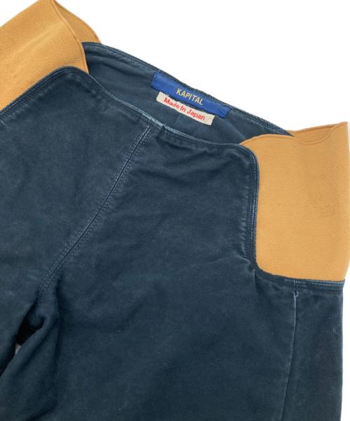 KAPITAL（キャピタル）KAPITAL (キャピタル) ウエストサイドゴム切替ワイドパンツ ネイビーの古着・服飾アイテム