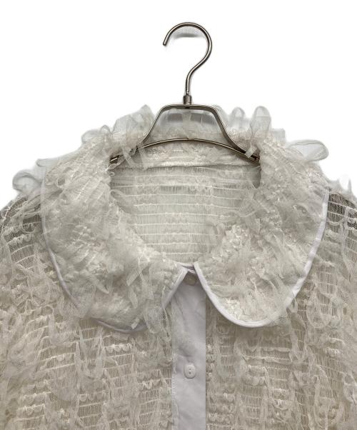 KIRIKOMI NUNO（キリコミ）KIRIKOMI NUNO (キリコミ) シアーレースブラウス ホワイト サイズ:FREEの古着・服飾アイテム