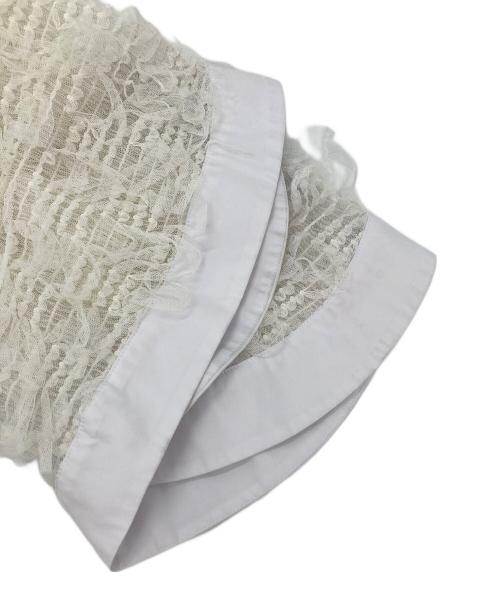 KIRIKOMI NUNO（キリコミ）KIRIKOMI NUNO (キリコミ) シアーレースブラウス ホワイト サイズ:FREEの古着・服飾アイテム