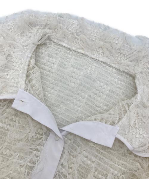 KIRIKOMI NUNO（キリコミ）KIRIKOMI NUNO (キリコミ) シアーレースブラウス ホワイト サイズ:FREEの古着・服飾アイテム