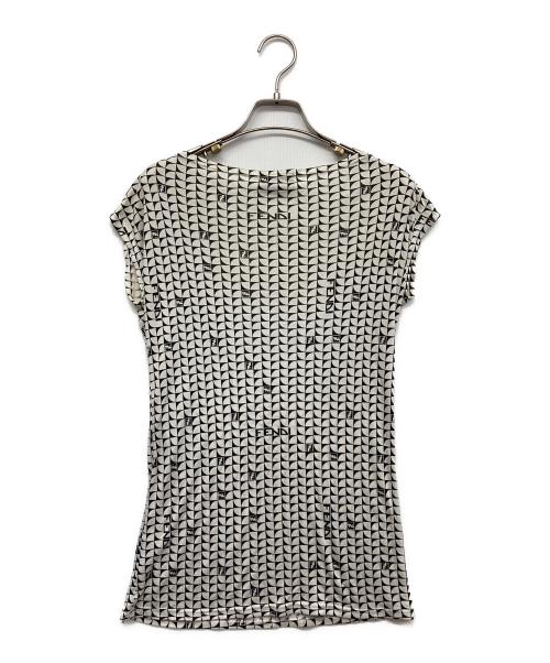FENDI（フェンディ）FENDI (フェンディ) ロゴプリント総柄ノースリーブカットソー ホワイト サイズ:42の古着・服飾アイテム