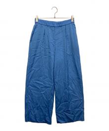 INDIVI（インディヴィ）の古着「ウエストゴムワイドタックパンツ」｜ブルー
