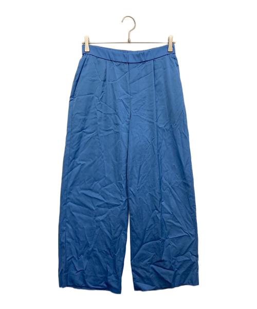 INDIVI（インディヴィ）INDIVI (インディヴィ) ウエストゴムワイドタックパンツ ブルー サイズ:38の古着・服飾アイテム