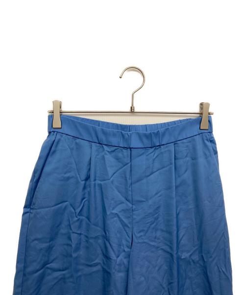 INDIVI（インディヴィ）INDIVI (インディヴィ) ウエストゴムワイドタックパンツ ブルー サイズ:38の古着・服飾アイテム