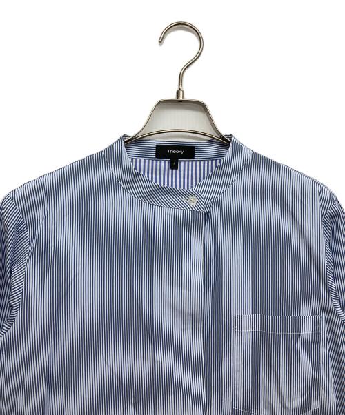 theory（セオリー）theory (セオリー) 長袖 シャツワンピース ブルー×ホワイト サイズ:2の古着・服飾アイテム