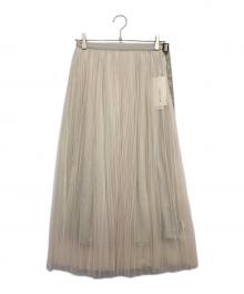FRAY ID（フレイ アイディー）の古着「プリーツチュール スカート」｜ベージュ