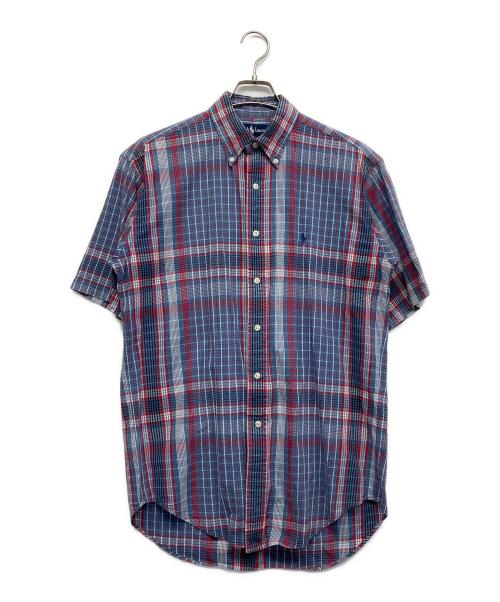 RALPH LAUREN（ラルフローレン）RALPH LAUREN (ラルフローレン) 半袖シャツ ブルー×レッド サイズ:Sの古着・服飾アイテム