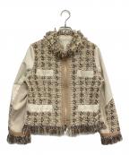 PRIDEプライド）の古着「切替ツイードジャケット」｜ベージュ