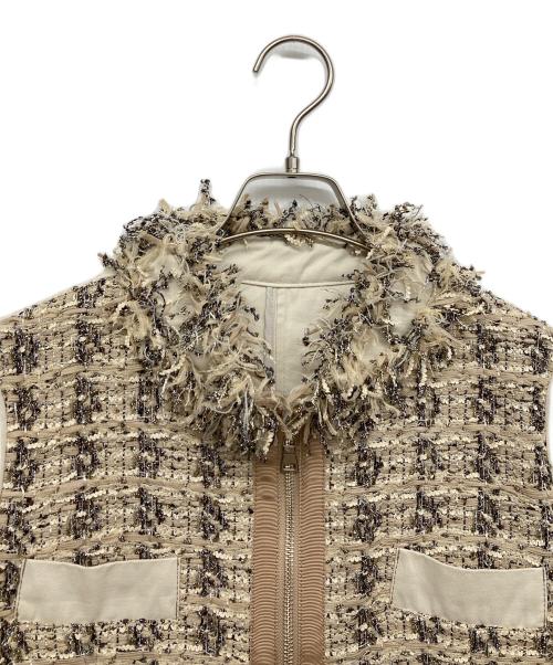 PRIDE（プライド）PRIDE (プライド) 切替ツイードジャケット ベージュ サイズ:38の古着・服飾アイテム